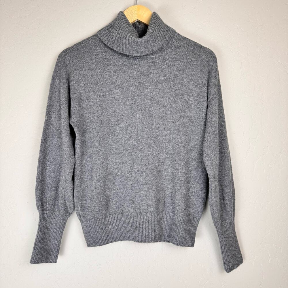 Madewell Gray Ribbed Turtleneck Sweater